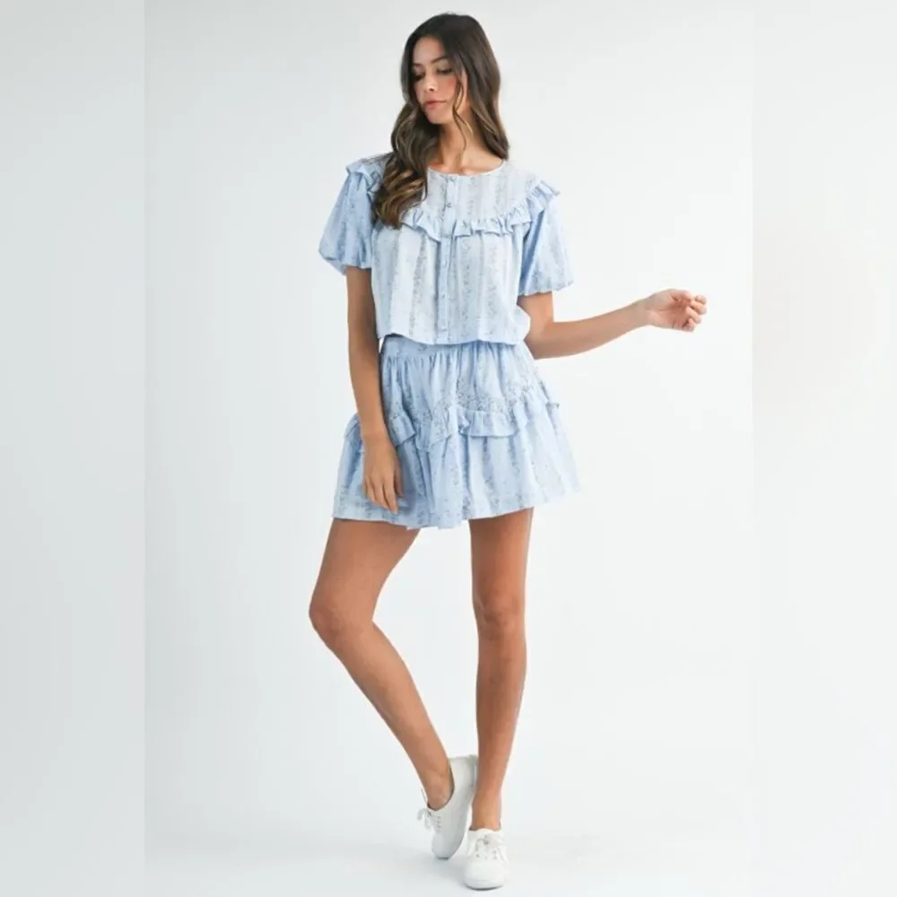 Light Blue Ruffled Two-Piece Set - Picture 15 of 16